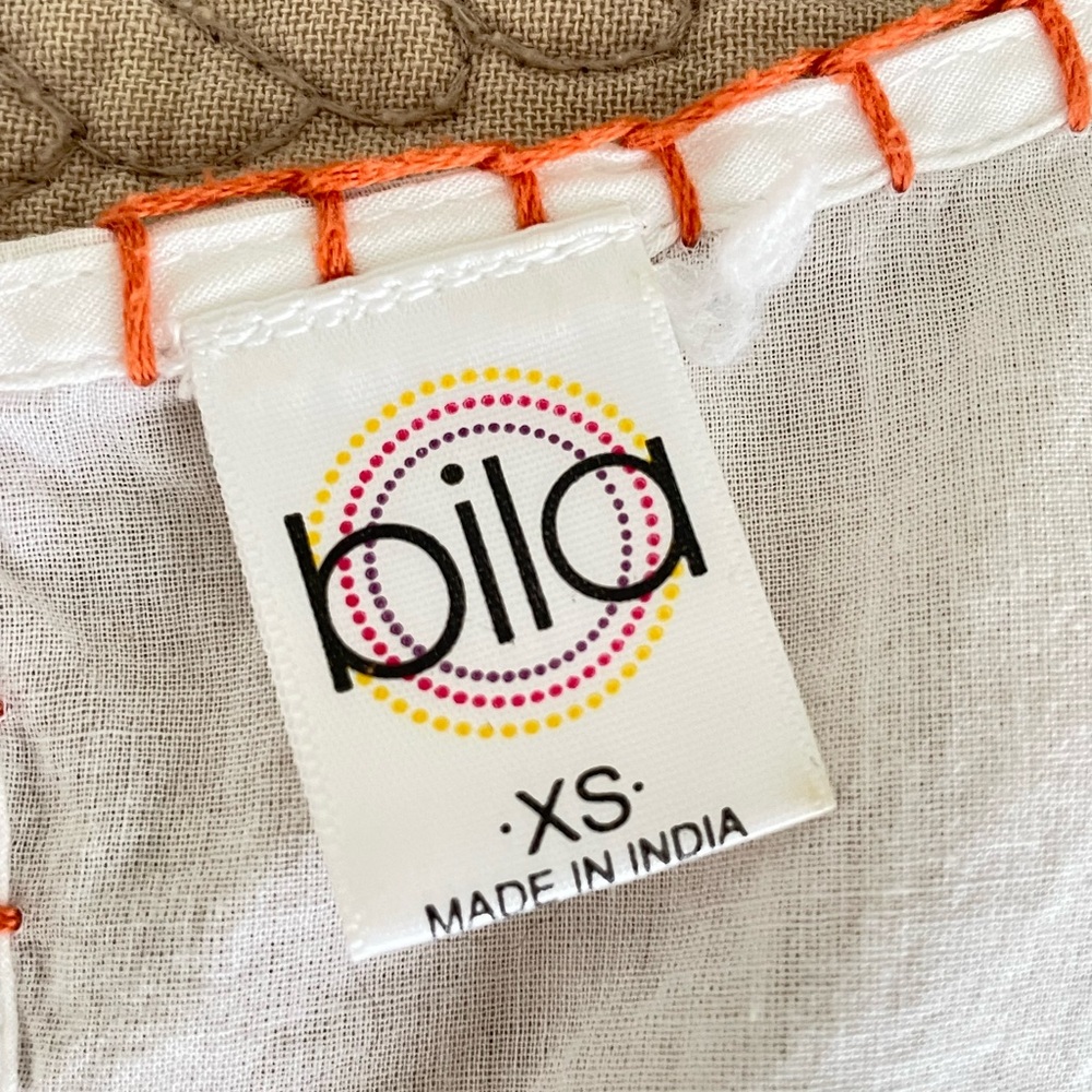 Bila White Top with Multicolor Embroidered Bodice - Picture 4 of 9